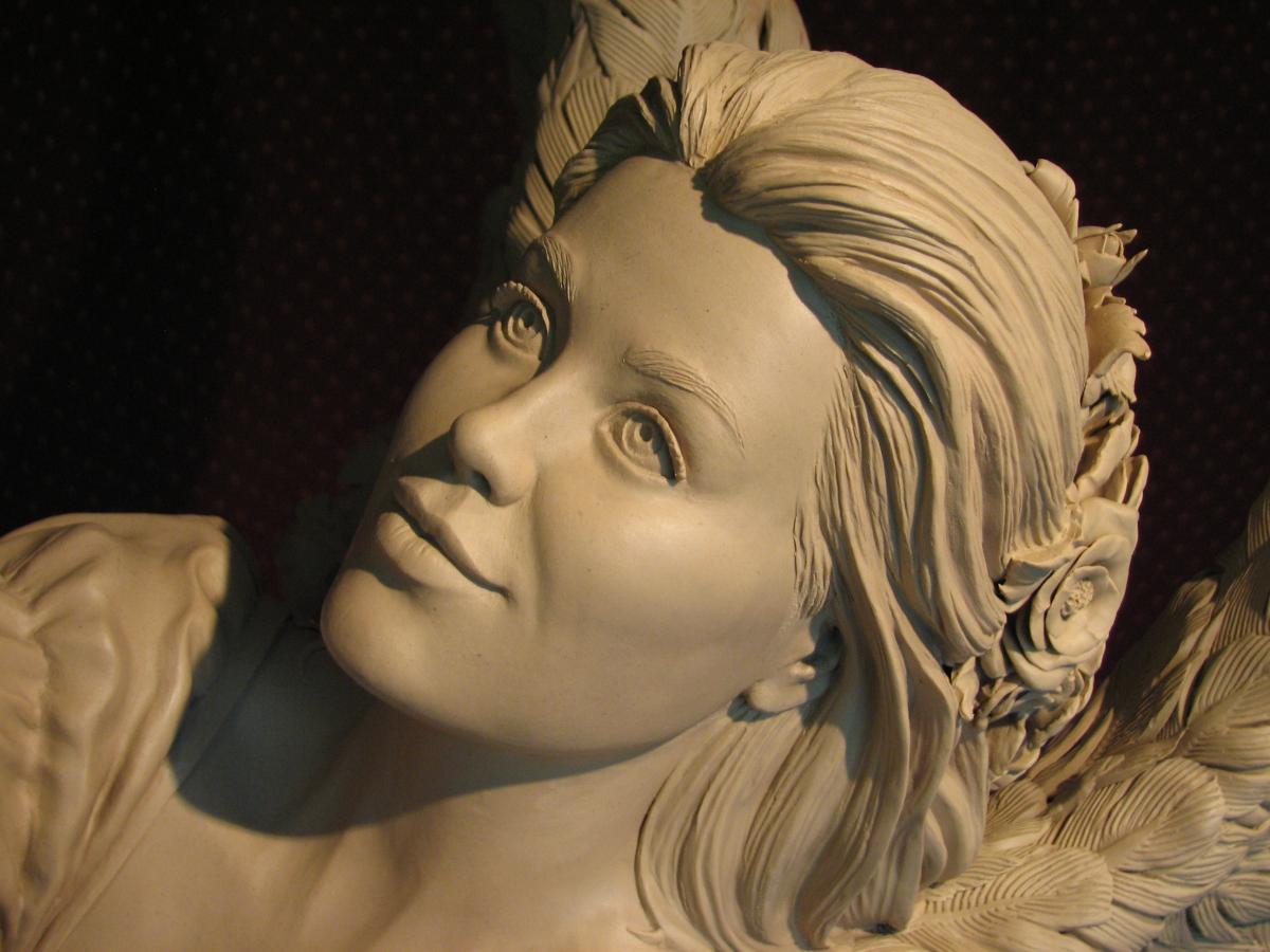 détail du visage de l'ange